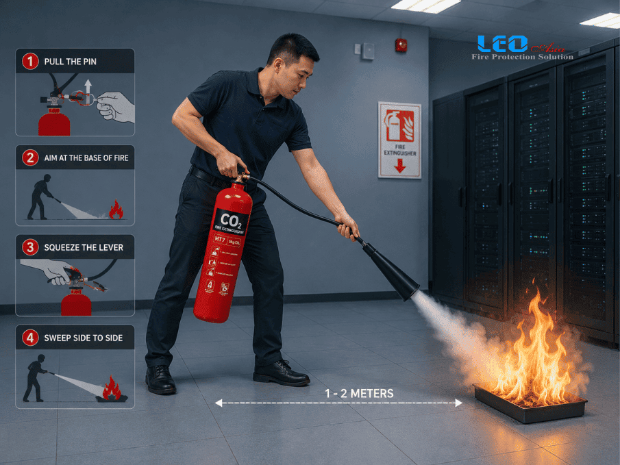 Lưu ý khi bảo quản và bố trí bình chữa cháy CO2