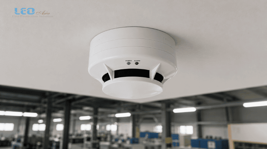 Đầu báo khói trong hệ thống báo cháy Chungmei