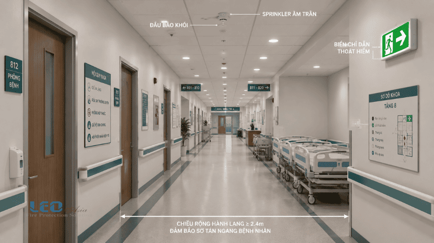 PCCC bệnh viện Tiêu chuẩn đặc thù và thoát nạn bệnh nhân