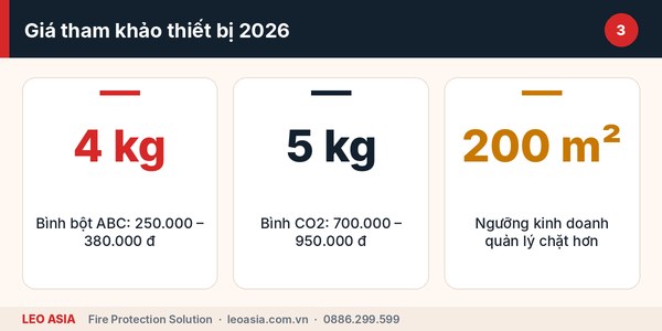 Chi phí tham khảo khi trang bị PCCC cho hộ kinh doanh nhỏ lẻ năm 2026